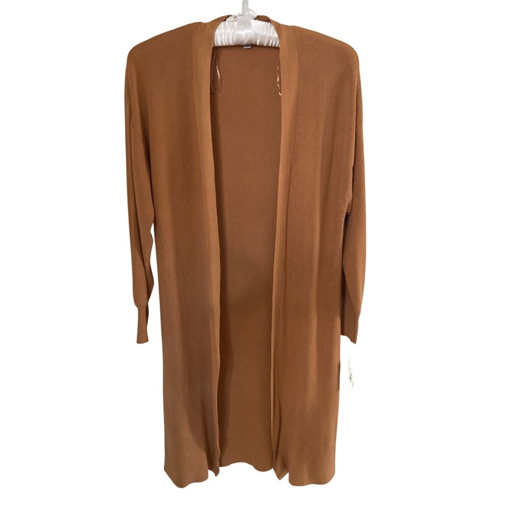 Ophelia Roe Women's Long Open Front Cardigan, Terracotta Small